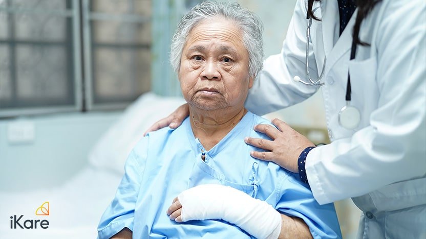 Elderly Asian patient admitted to hospital