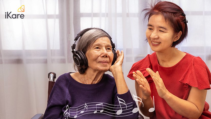 Music Therapy in Dementia on Elderly Woman