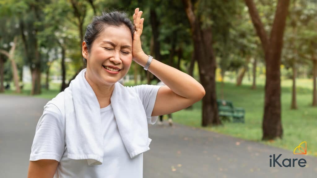 Senior Having Headache While Exercising